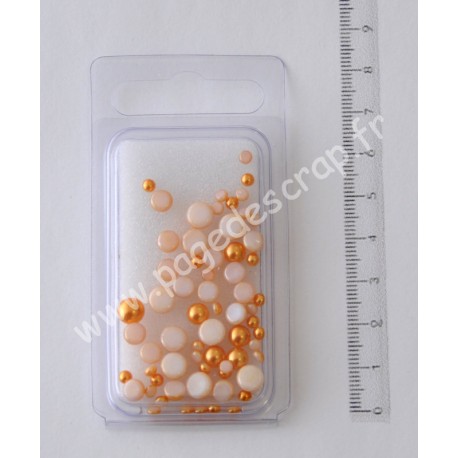 RAYHER  1/2 PERLES VERRE ORANGE