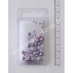 RAYHER  1/2 PERLES VERRE LILAS
