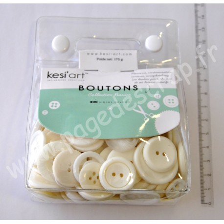 KESI'ART SACHET DE BOUTONS BLANC 300 pièces