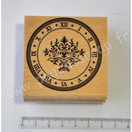 FLORILEGES DESIGN TAMPON BOIS HORLOGE DAMASK