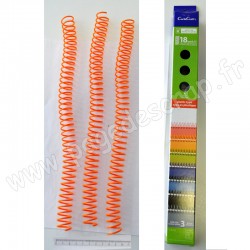 CARLACRAFT 3 SPIRALES EN PLASTIQUE POUR RELIURE ORANGE