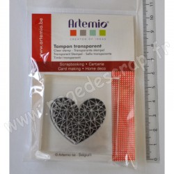 ARTEMIO TAMPON CLEAR 4 cm x 4 cm COEUR GEOMETRIQUE