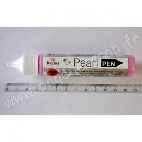 RAYHER PEARL PEN ROSE peinture acryl. à base d'eau pour des perles chatoyantes