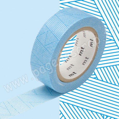 MT MASKING TAPE 15mm x 10m MOTIF TRAME MESSY CYAN