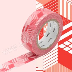 MT MASKING TAPE 15mm x 10m MOTIF CUBES ROUGE