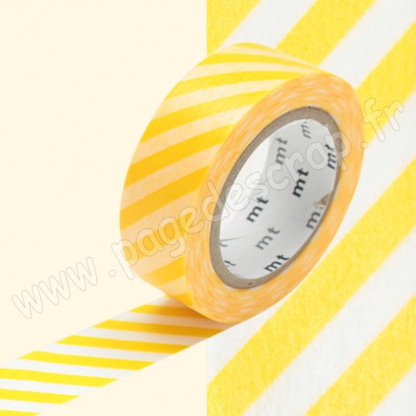 MT MASKING TAPE 15mm x 10m MOTIF RAYURES JEUNE