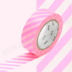 MT MASKING TAPE 15mm x 10m MOTIF RAYURES SHOCKING PINK