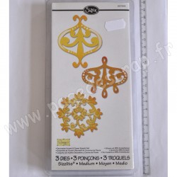 SIZZIX DIE ACCENT DECORATIF ET COURONNE DE FLEURS 3 pièces