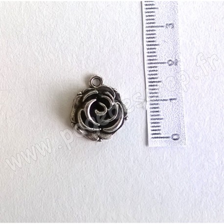 SCRAPBERRY'S CHARMS ROSEBUD SILVER 14 x18 mm
